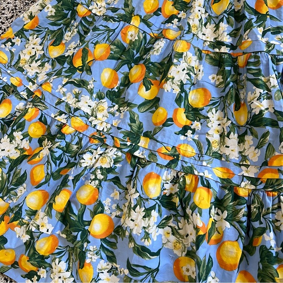 Anthropologie Somerset Maxi Dress Tiered Iris Blue Lemon Print Dress Women’s XL - Picture 9 of 14